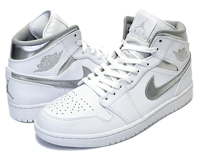 Air Jordan 1 Mid Metallic Silver 554724-105 Release Date | SneakerFiles