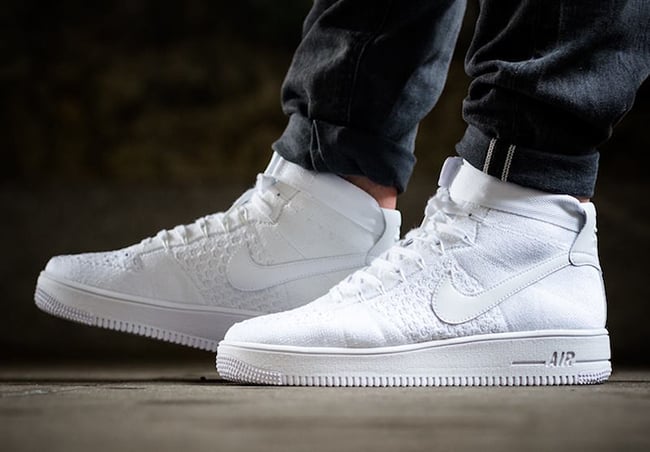 air force 1 flyknit triple white