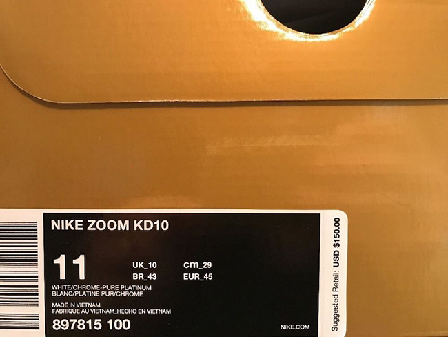 Nike KD 10 White Chrome Release Date