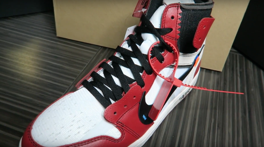 off white jordan 1 with tag