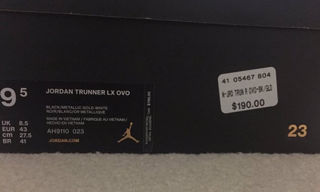OVO Jordan Trunner LX Release Date