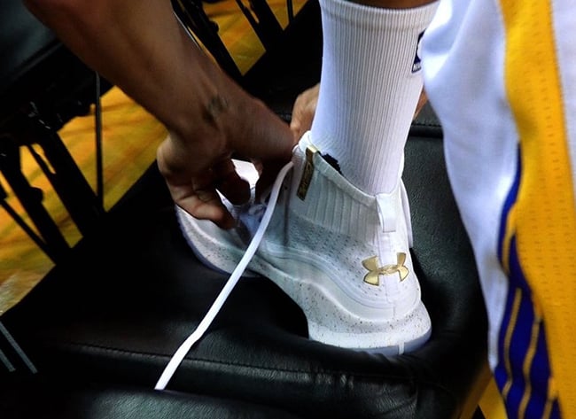 UA Curry 4 White Gold NBA Finals