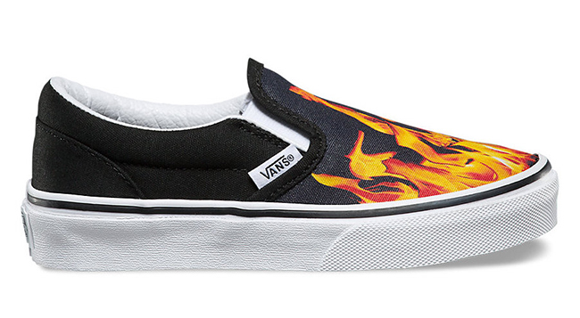 vans flame slip on shoes