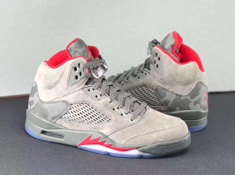 jordan 5 gray and red