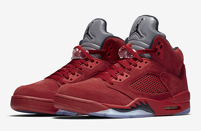 Air Jordan 5 Flight Suit West/ Red Suede