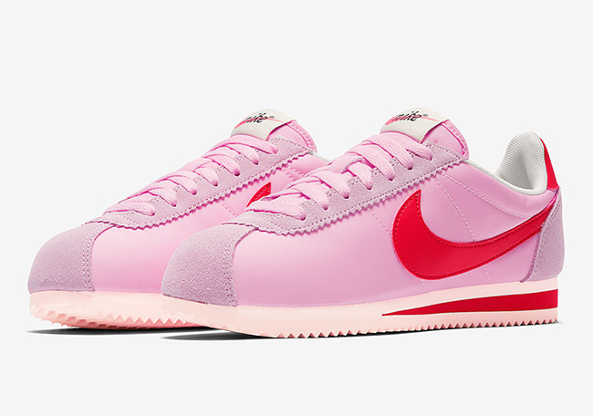 nike cortez white and pink