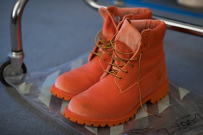 off white timberland orange