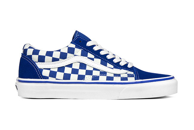 blue old skool checkerboard vans