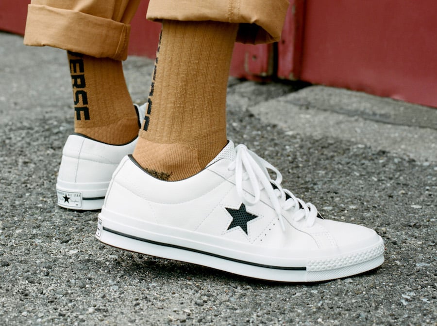 converse one star low top leather