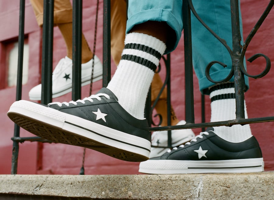 converse one star perforated leather low top white