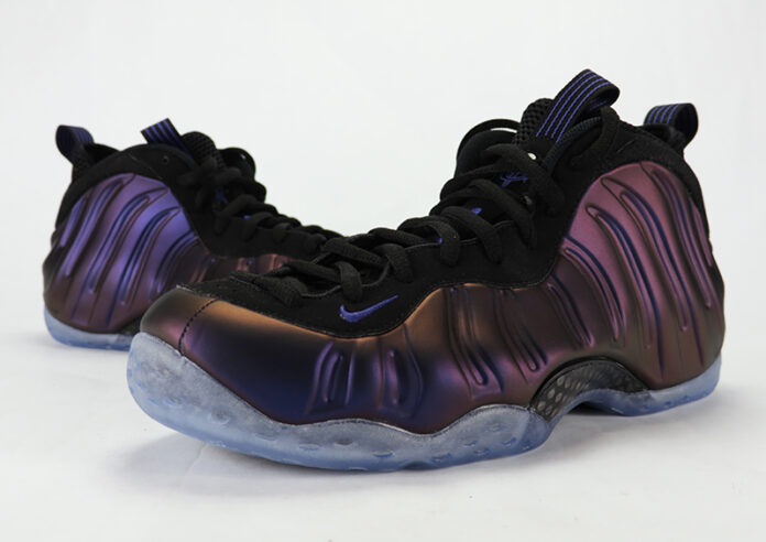 foamposite eggplant on feet