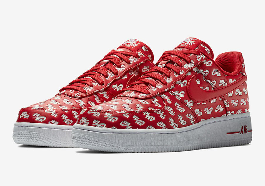 Nike Air Force 1 Low All Over Logo Red AH8462-600