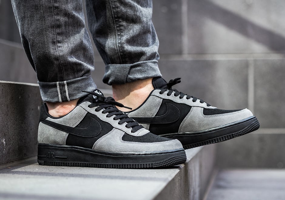 nike air force 1 grey and black