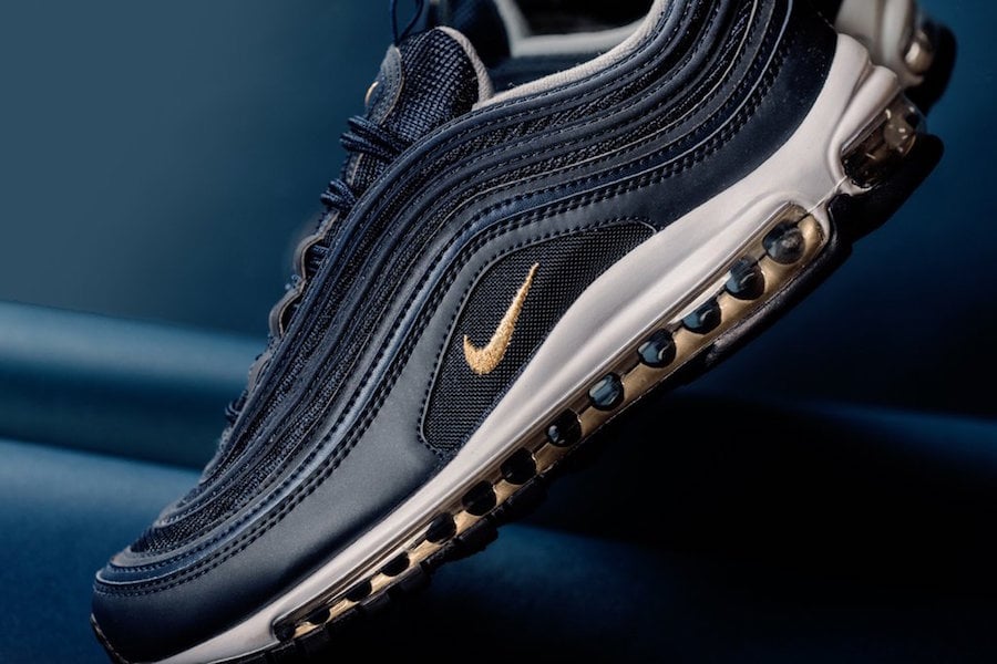 nike air max 97 navy blue gold