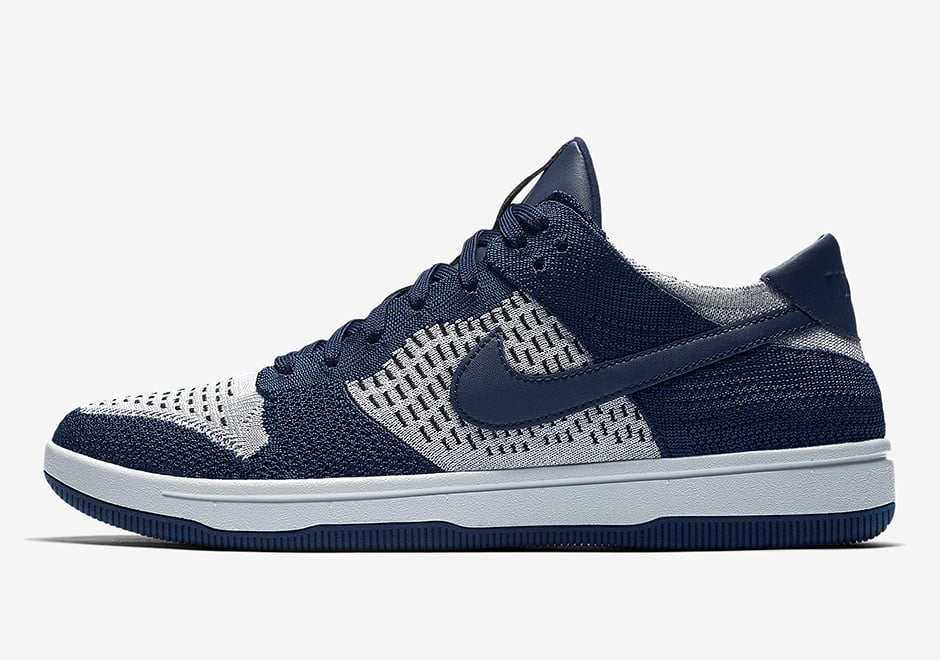 Nike Dunk Low Flyknit College Navy Wolf Grey