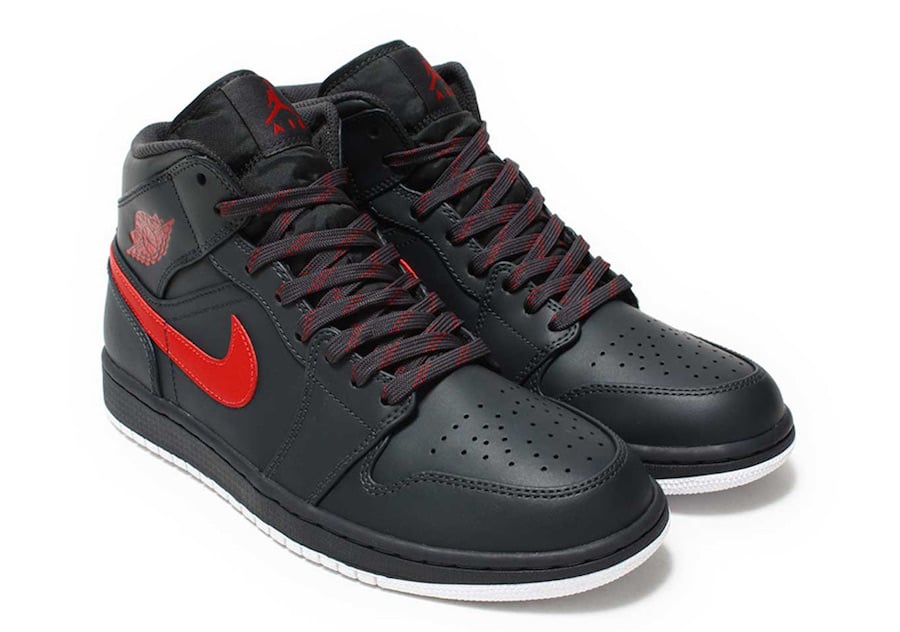 Air Jordan 1 Mid Anthracite Gym Red