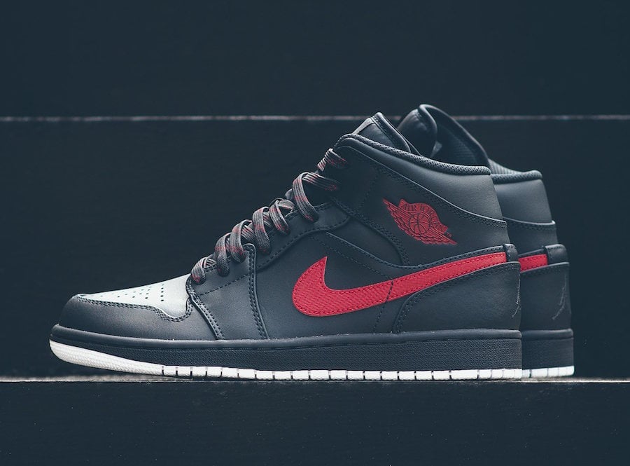 Air Jordan 1 Mid Anthracite Gym Red 554724-045