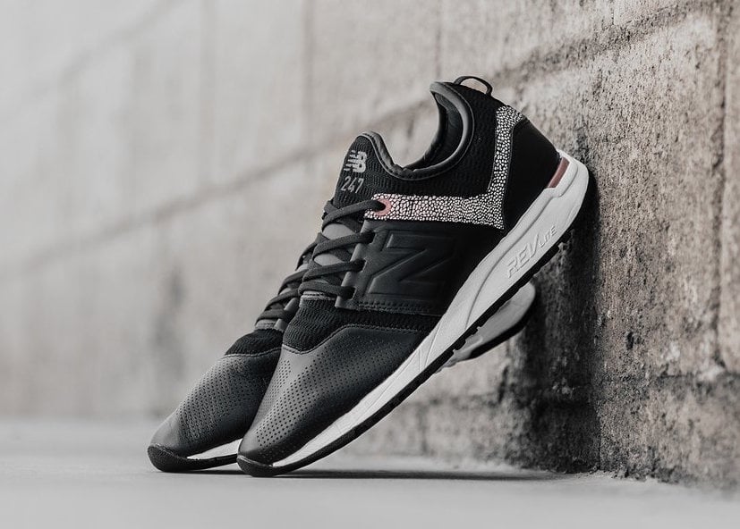 New Balance 247 Black Leather Pebble 