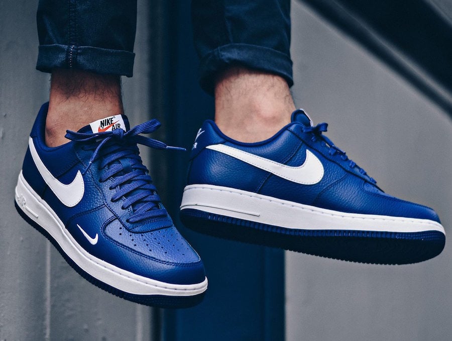 nike air force 1 with blue swoosh