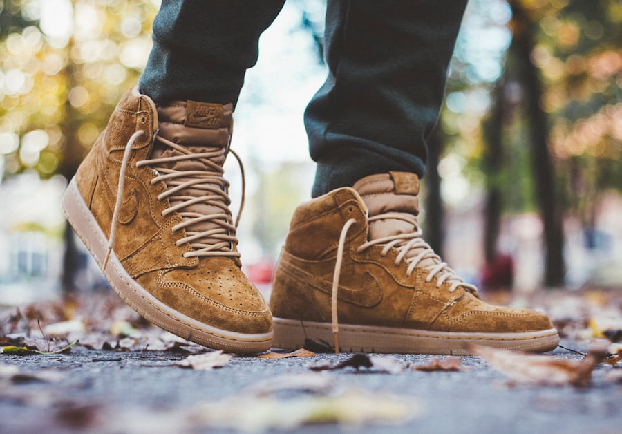 jordan 9 wheat on feet