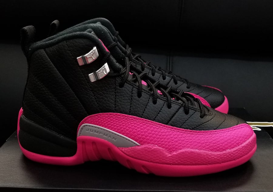 pink black jordan 12