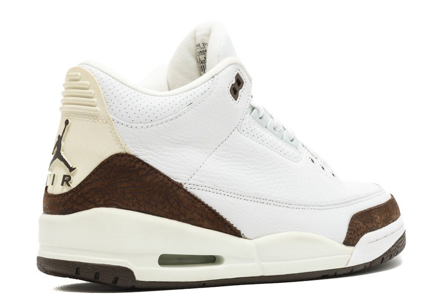 brown and white jordan 3