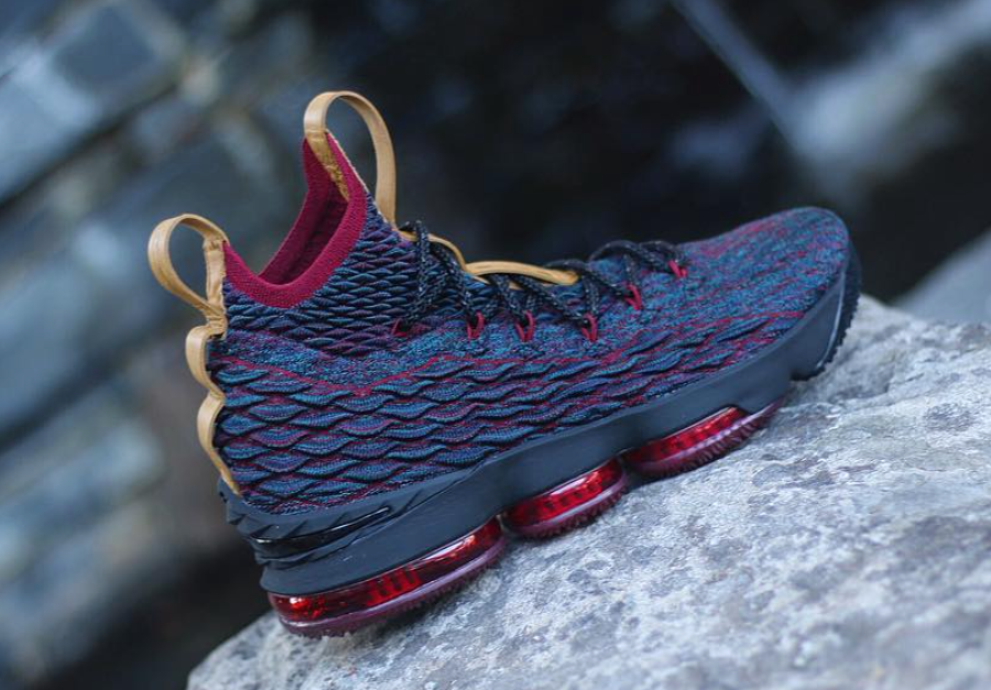 lebron 15 red and gold