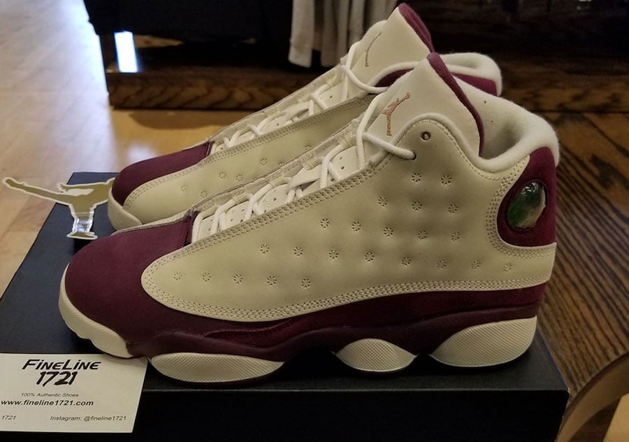 jordan 13 maroon and white