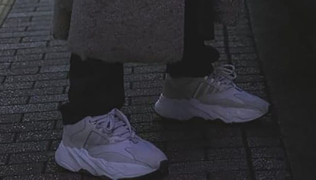 The adidas Yeezy Boost Wave Runner 700 in White Featured in Vogue