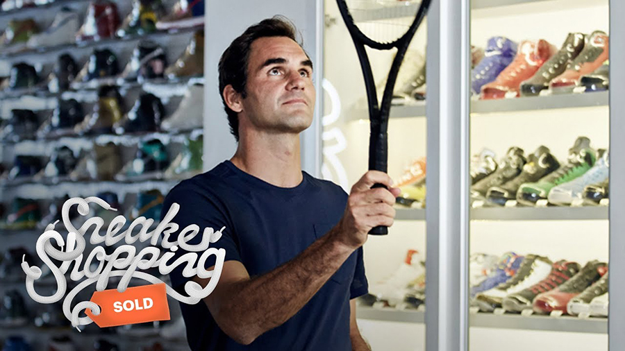 Roger Federer Goes Sneaker Shopping
