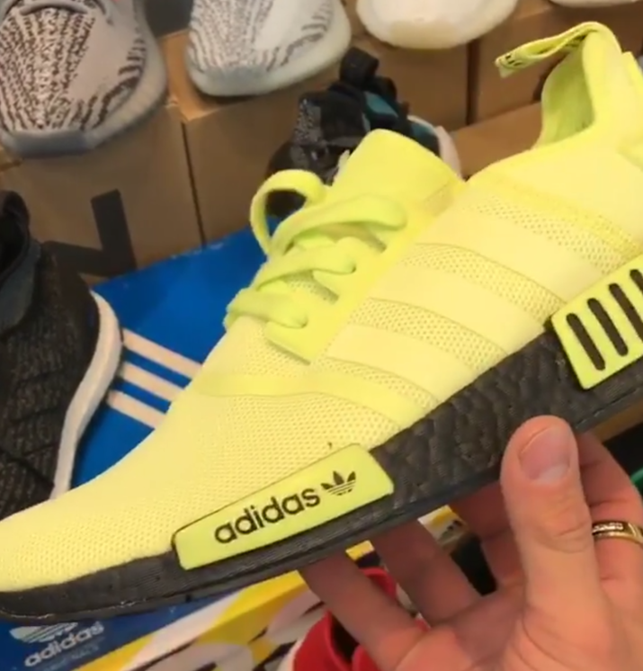 adidas NMD R1 Glow Volt Black Sample