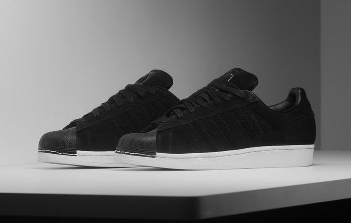 adidas superstar suede black and white