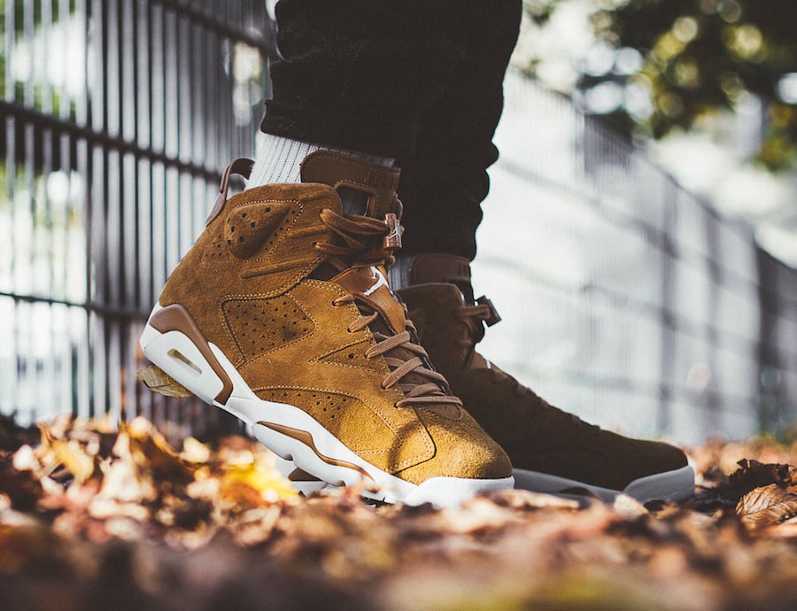 jordan 6 wheat on feet 