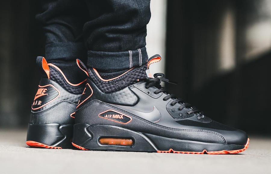 Nike Air Max 90 Ultra Mid Winter Black Total Crimson AA4423-001 |  SneakerFiles