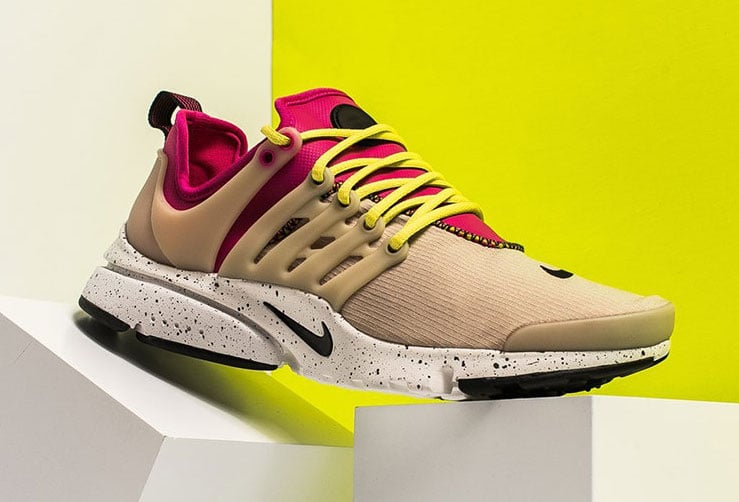 Nike Air Presto in Mushroom and Deadly Pink