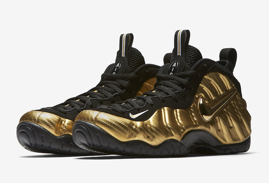 nike little posite pro metallic gold