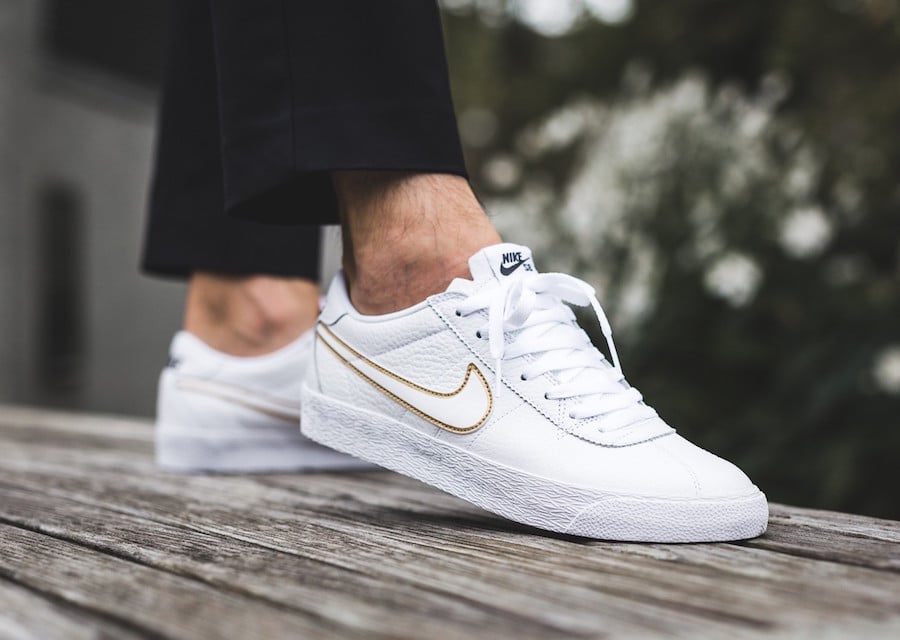 Nike SB Bruin Premium in White and Gold