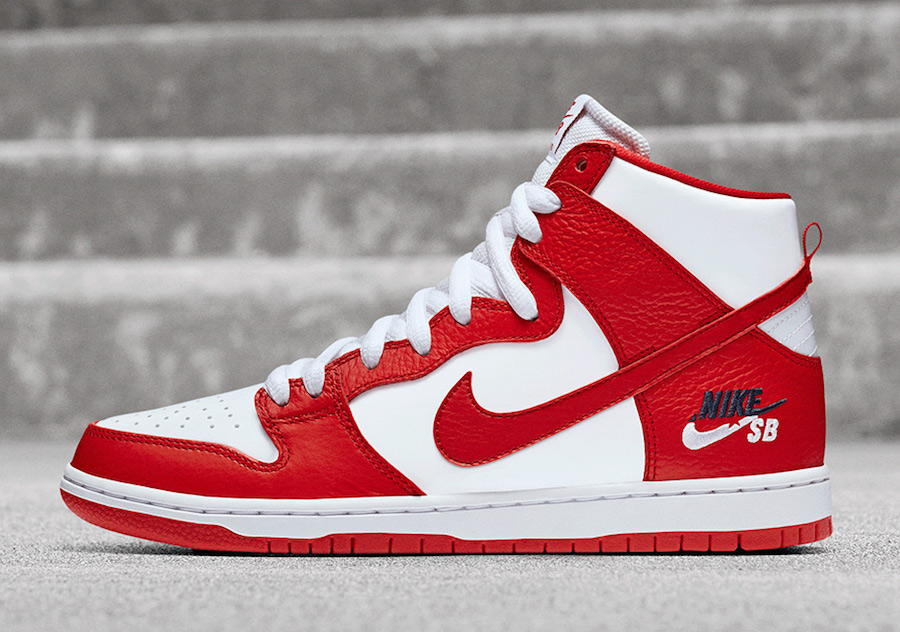 nike sb dunk red white