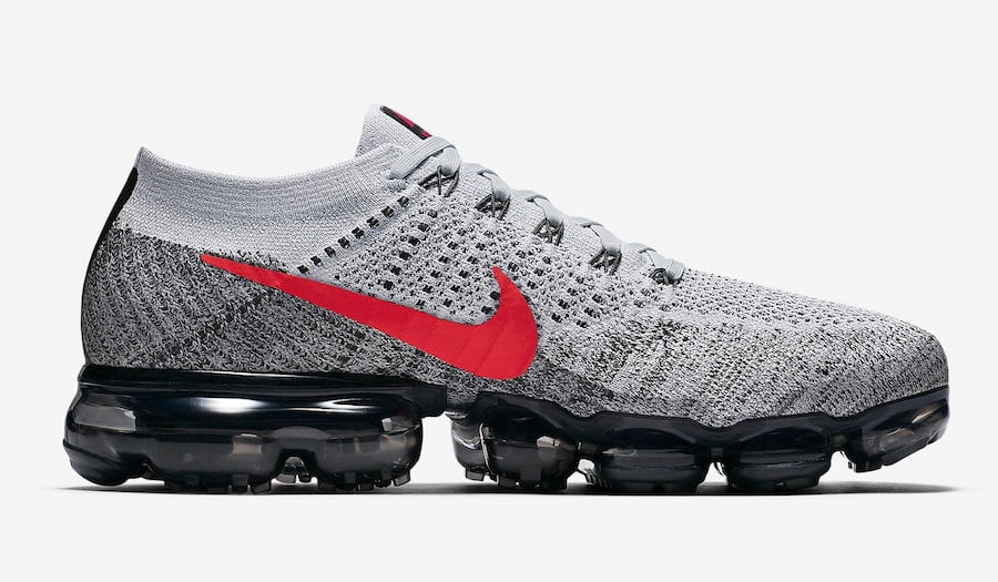 nike vapormax grey and red