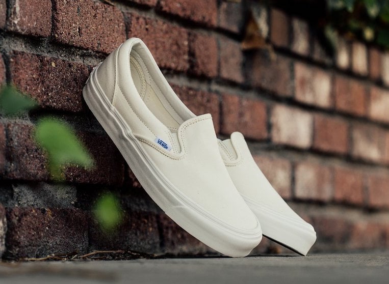 vans vault white slip on