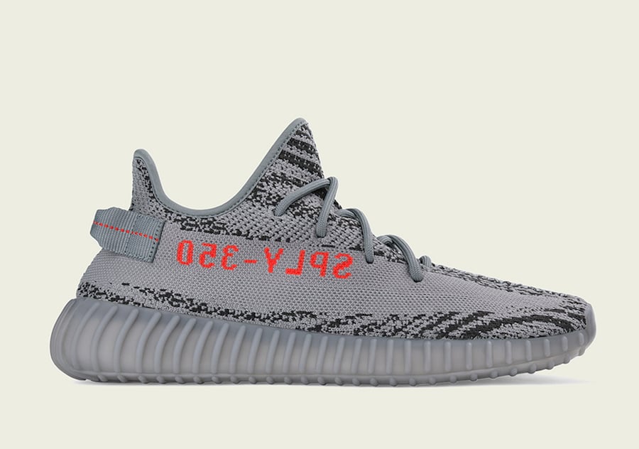 grey yeezy with orange stripe