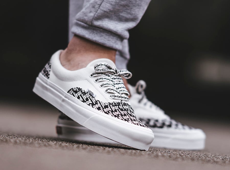 vans era black white on feet