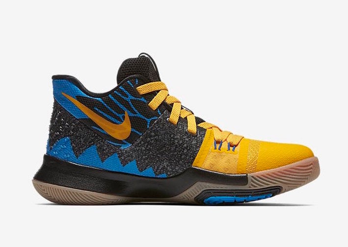 Kids Nike Kyrie 3 What The Yellow Gold Blue Black