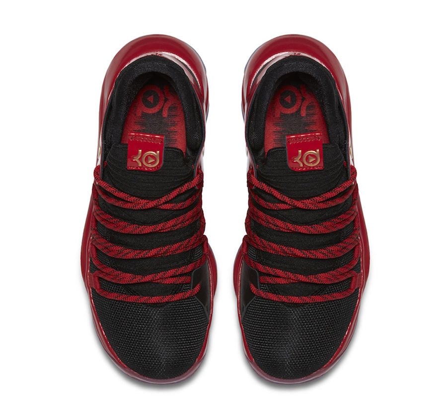 Nike KD 10 University Red Metallic Gold