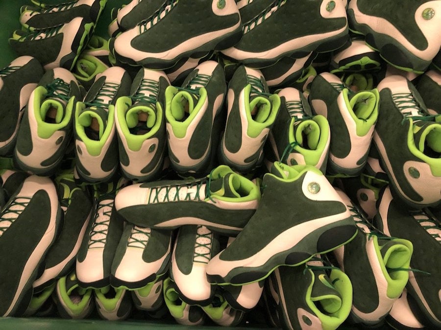 Oregon Ducks Air Jordan 13 Green