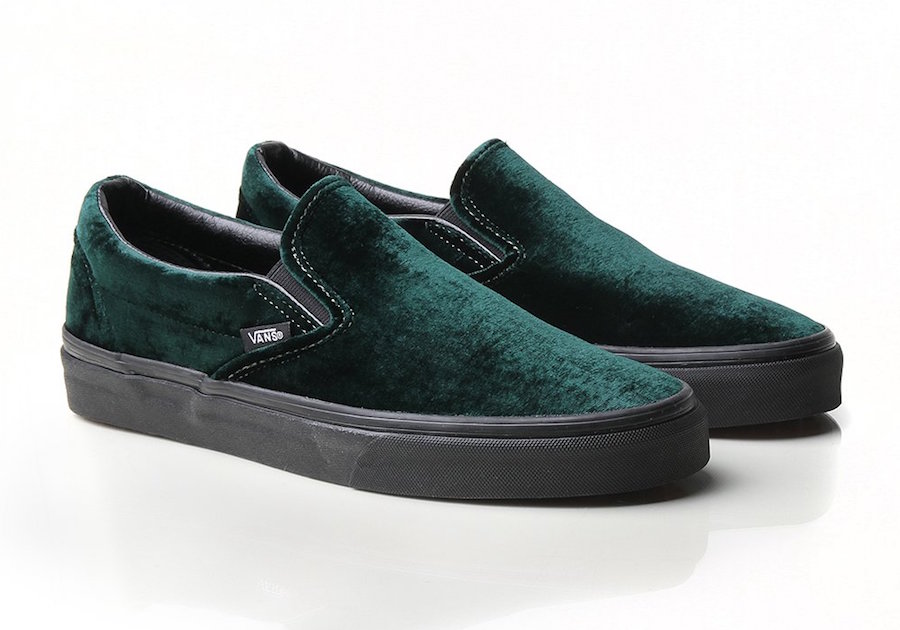 Vans Slip-On Green Velvet