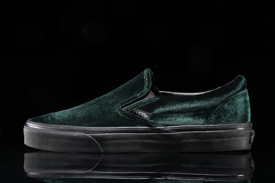 Vans Slip-On Green Velvet