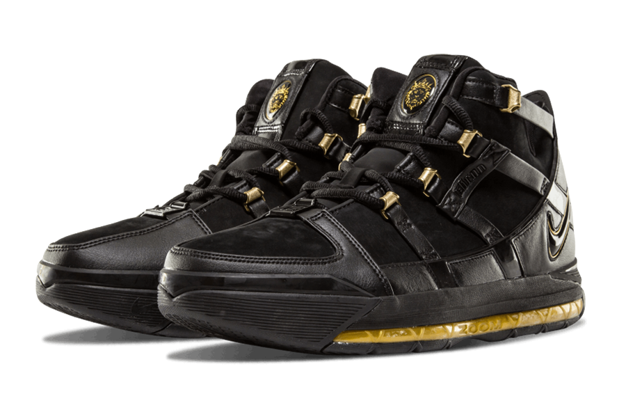 lebron 3 black gold on feet