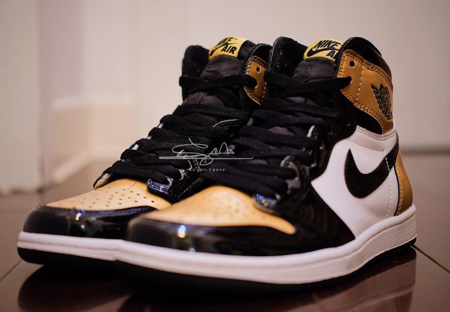 gold toe 1s on feet