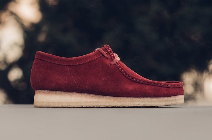 clarks red suede shoes